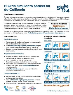 earthquake info flyer in Spanish