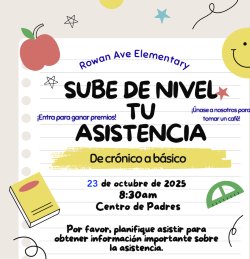 Attendance event flyer in Spanish