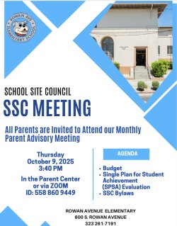 SSC meeting flyer in English