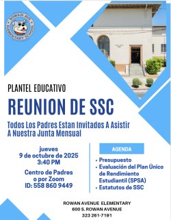 SSC meeting flyer in English