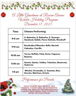 performance schedule English