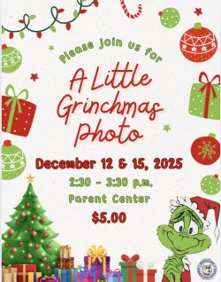 A Little Grinchmas photo event flyers in English