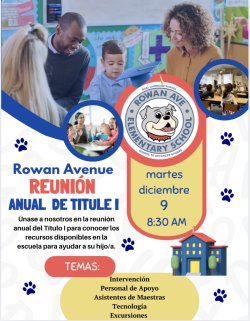 Title 1 Meeting flyer in Spanish