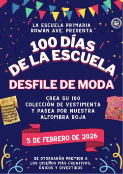 100 Days of School Fashion Show flyer in Spanish