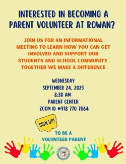 parent volunteer meeting flyer English