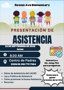 Flyer for attendance presentation in Spanish