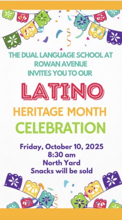 Latino Heritage Month Celebration flyer in English