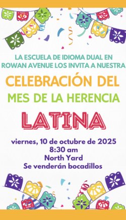 Latino Heritage Month Celebration flyer in Spanish