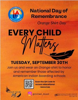 National Day of Remembrance flyer in English