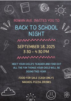 Back to School Night flyer in English