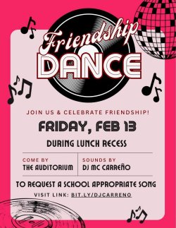 Friendship Dance flyer in English