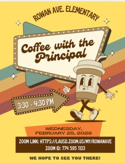 Coffee with the Principal flyer in English