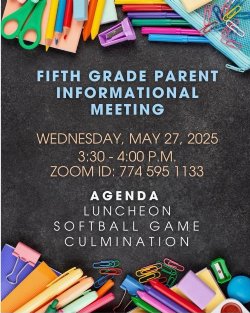 5th Grade Info Meeting flyer in English