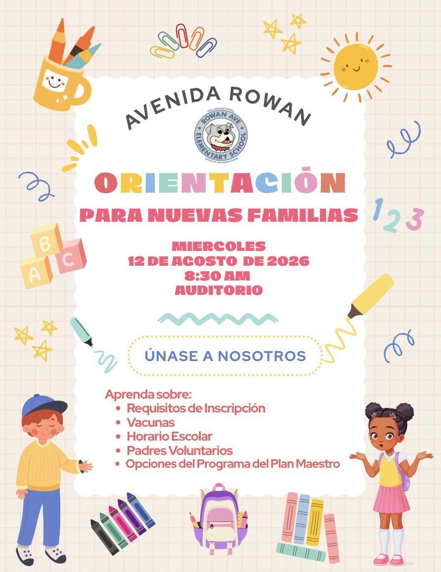 New Families Orientation flyer in Spanish
